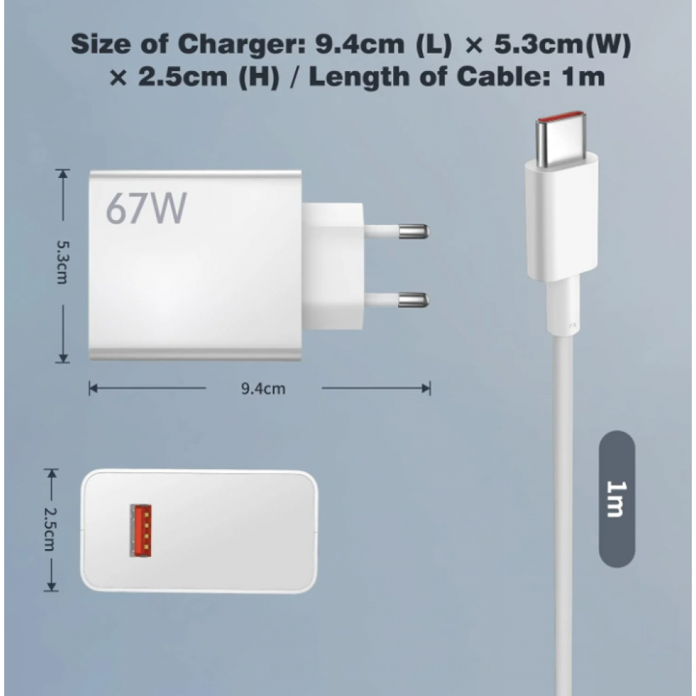 67 W USB Şarj Cihazı Set Hızlı Şarj