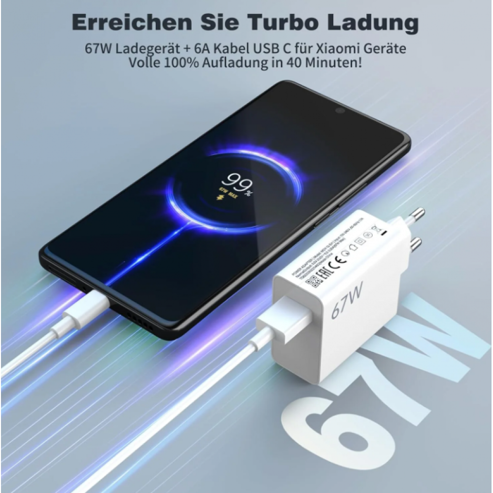 67 W USB Şarj Cihazı Set Hızlı Şarj