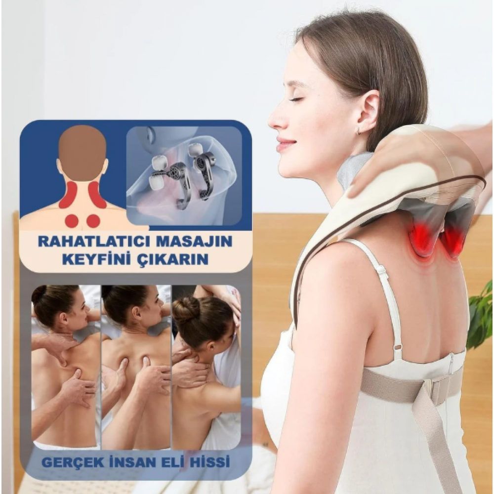 Merxas Siyah İnsan Eli Hissi Veren Șarjlı Masaj Aleti - Ovmalı, Boyun, Sırt Ve Bacak Masaj Cihazı