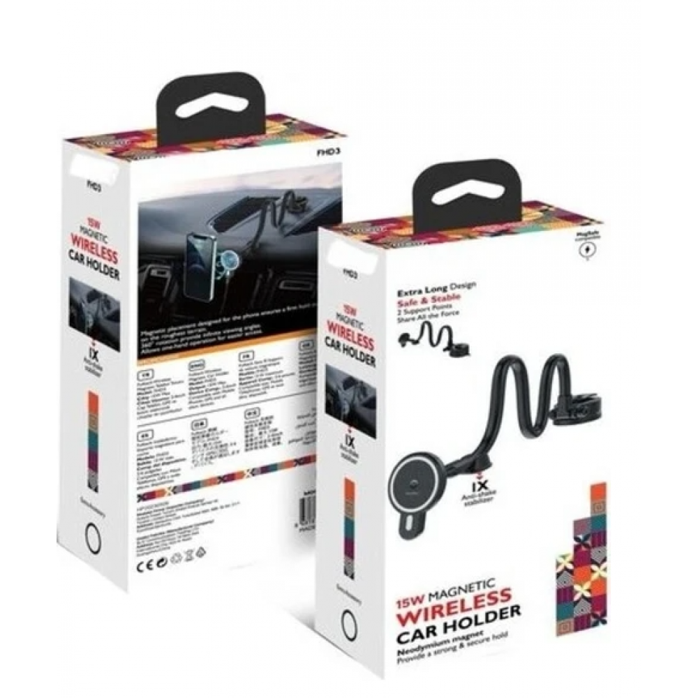 Fulltech Fhd3 - 15WATT Magnetic Mıknatıslı Wireless Premium Araç Içi Telefon Tutucu